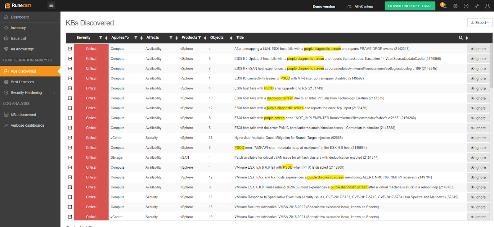 Screenshot of VMware Knowledge Base 
